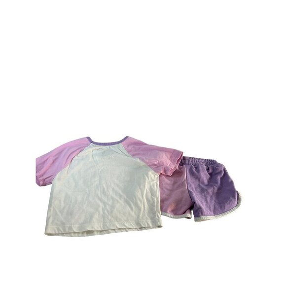 Toddler Girls Matching Short Set Pink/Purple Size 4 - Picture 5 of 7